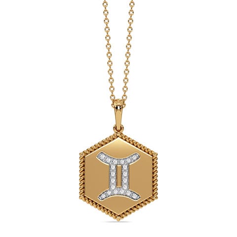 Gemini Hexagon Diamond Pendant