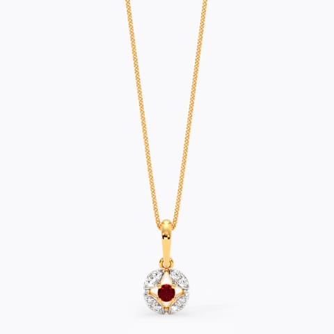 Carmine Circle 9KT Gemstone Pendant Carmine Circle 9KT Gemstone Pendant