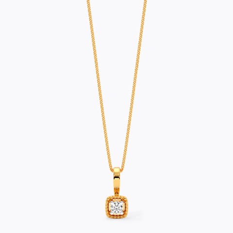 Single Stone Square 9KT Diamond Pendant Single Stone Square 9KT Diamond Pendant