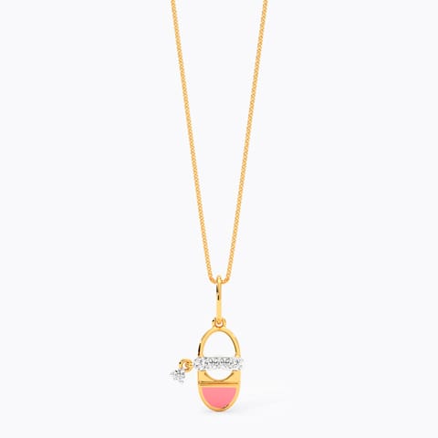 Pink Ovate 9KT Diamond Pendant Pink Ovate 9KT Diamond Pendant