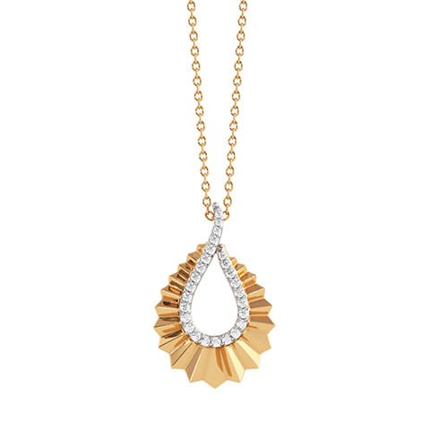 Sapphire Fan Drop Diamond Pendant Sapphire Fan Drop Diamond Pendant