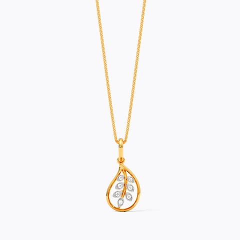 Hover Leaf 9KT Diamond Pendant Hover Leaf 9KT Diamond Pendant