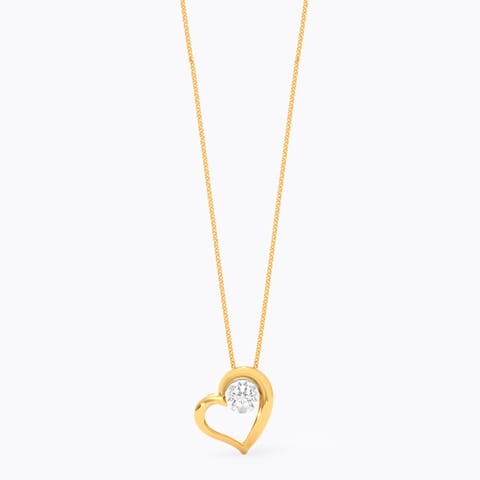 Gleaming Heart 9KT Diamond Pendant