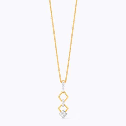 Edgy Square 9KT Diamond Pendant