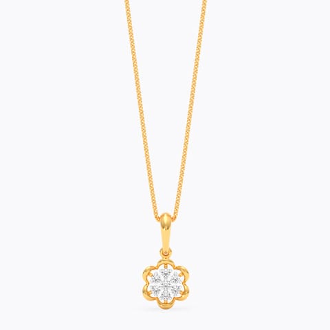 Classic Floral 9KT Diamond Pendant