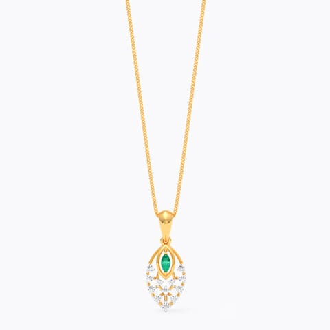 Marquise Green 9KT Gemstone Pendant