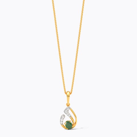 Subtle Green 9KT Gemstone Pendant