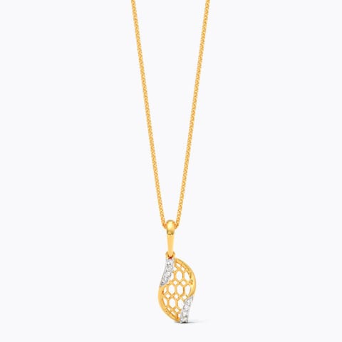Lattice Curve 9KT Diamond Pendant Lattice Curve 9KT Diamond Pendant