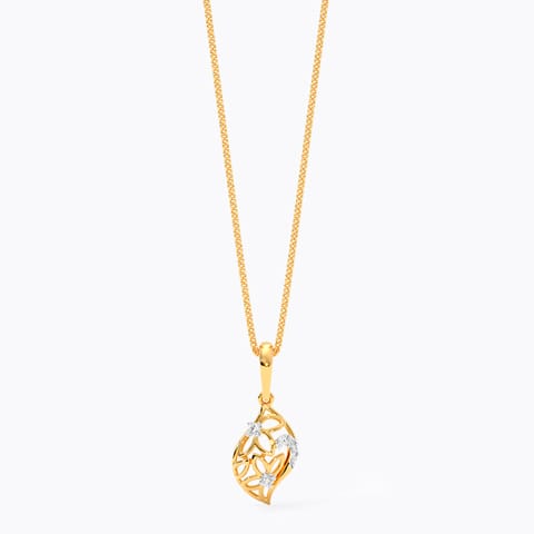 Flowery Mesh 9KT Diamond Pendant