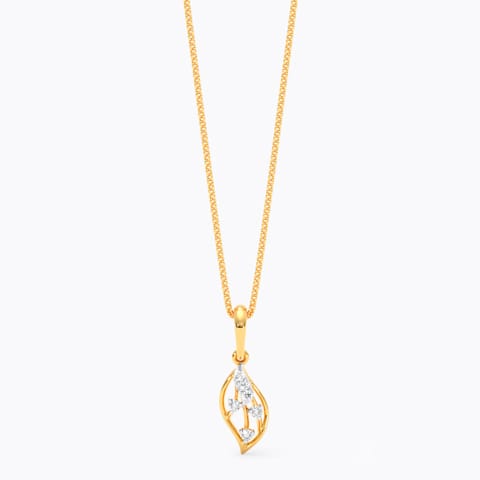 Petite Leaf 9KT Diamond Pendant