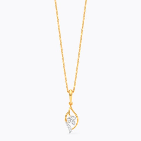 Tri Leaf 9KT Diamond Pendant