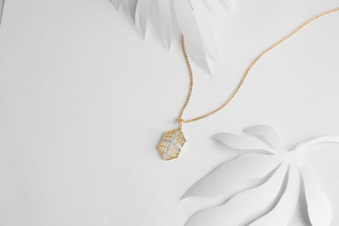 Stellar Grid Diamond Pendant for Men