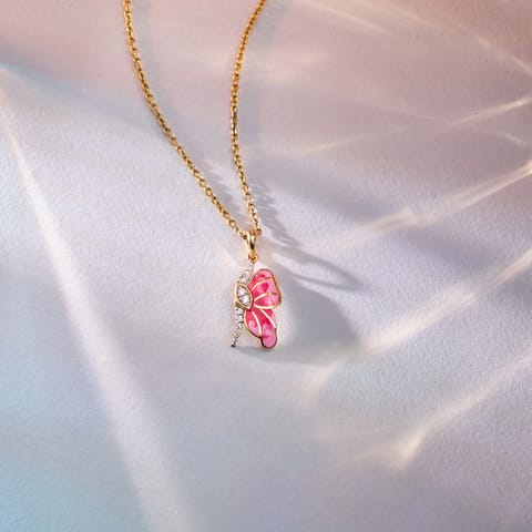 Cyan Butterfly Diamond Pendant