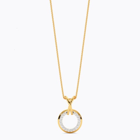 Glittery Round 9KT Diamond Pendant Glittery Round 9KT Diamond Pendant