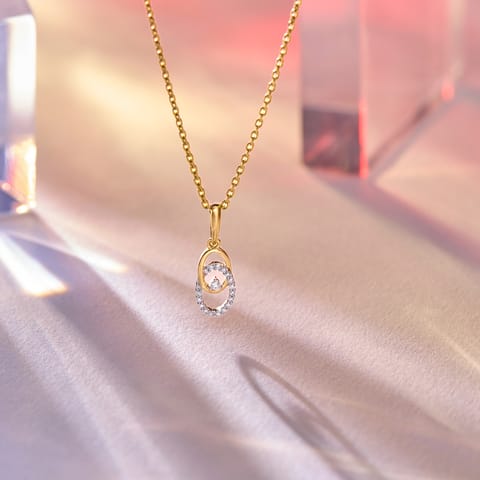 Merging Circles 9KT Diamond Pendant