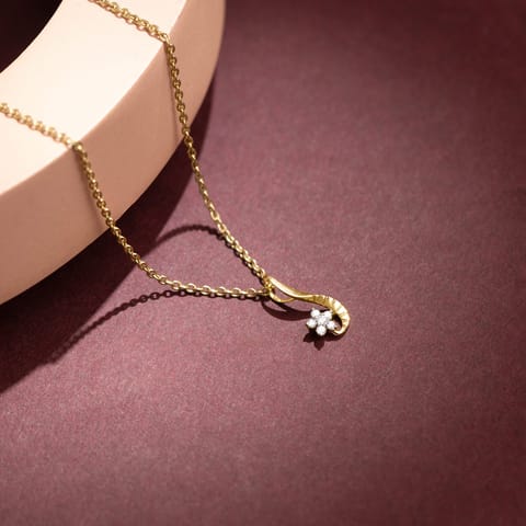 Linear Wave 9KT Diamond Pendant