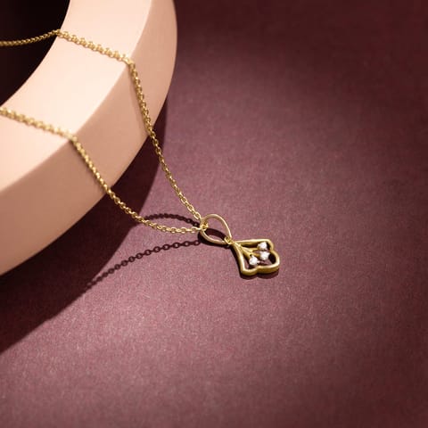 Floral Doodle 9KT Diamond Pendant