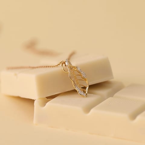 Gilded Fern Diamond Pendant