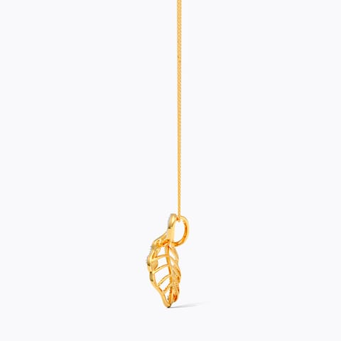 Gilded Fern Diamond Pendant