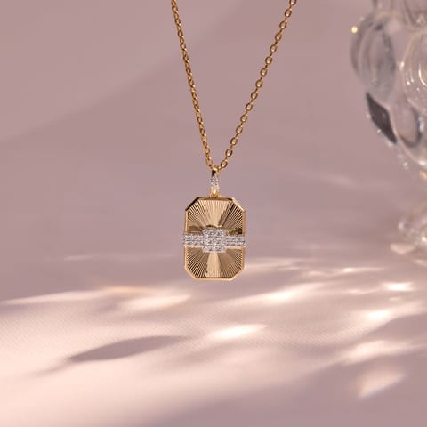 Guilloche Octave Diamond Pendant for Men