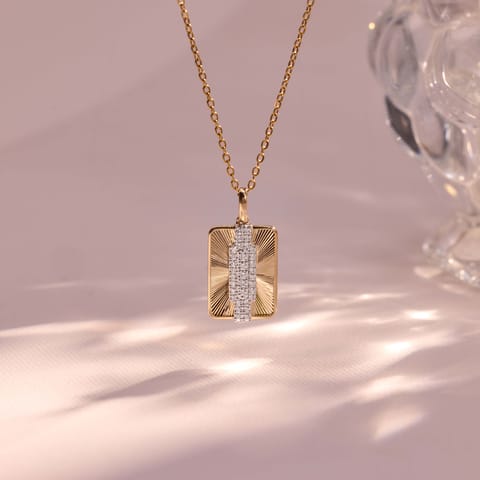 Guilloche Prism Diamond Pendant for Men