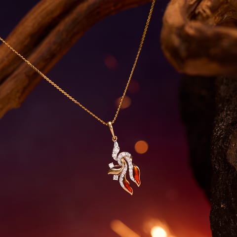 Dancing Flame Diamond Pendant