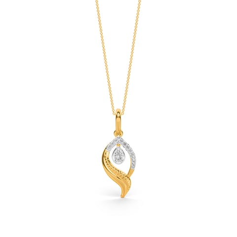 Breezy Curve 9KT Diamond Pendant