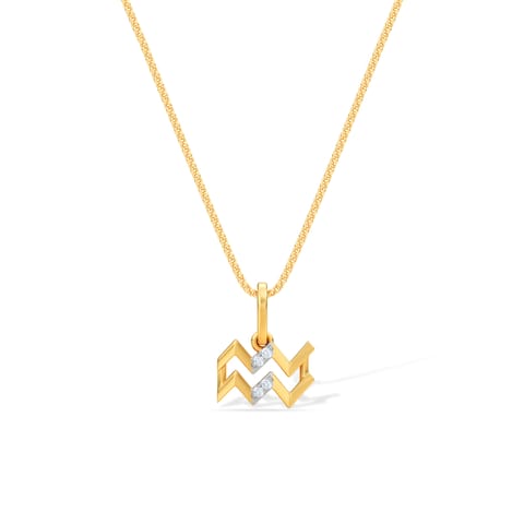 Aquarius 9KT Zodiac Diamond Pendant Aquarius 9KT Zodiac Diamond Pendant