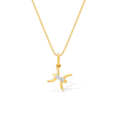 Pisces 9KT Zodiac Diamond Pendant Pisces 9KT Zodiac Diamond Pendant