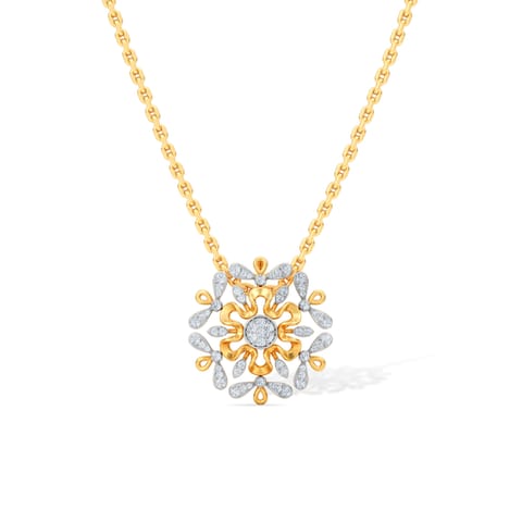 Floral Rosette Diamond Pendant