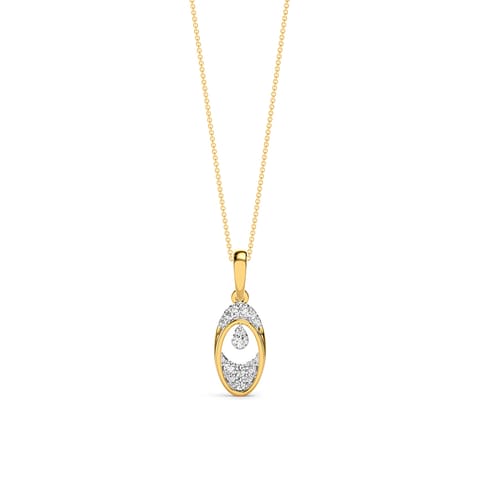 Oval Spark Diamond Pendant