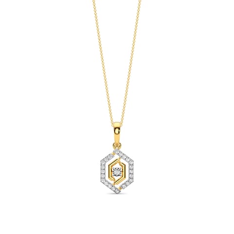 Hexagon Beam Diamond Pendant
