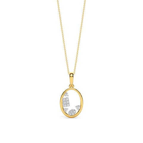 Ovate Scattered Diamond Pendant Ovate Scattered Diamond Pendant