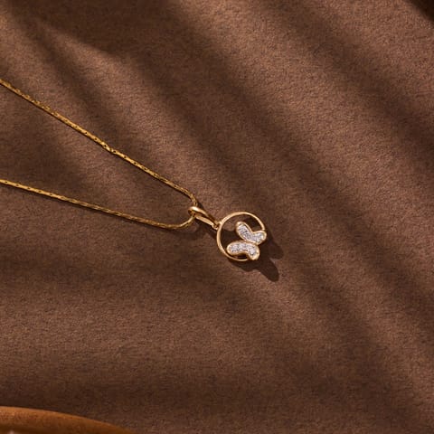 Gleaming Butterfly Diamond Pendant