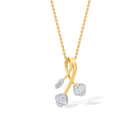 Twisty Floret Diamond Pendant