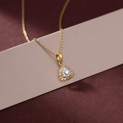 Fluted Triangle Diamond Pendant