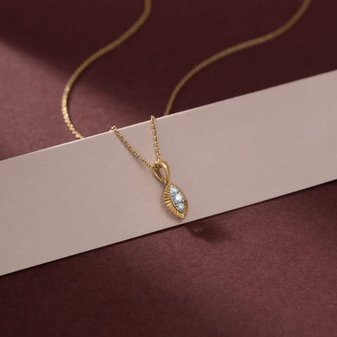 Fluted Marquise Diamond Pendant