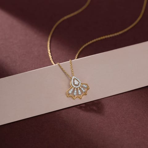 Crown Sunburst Diamond Pendant