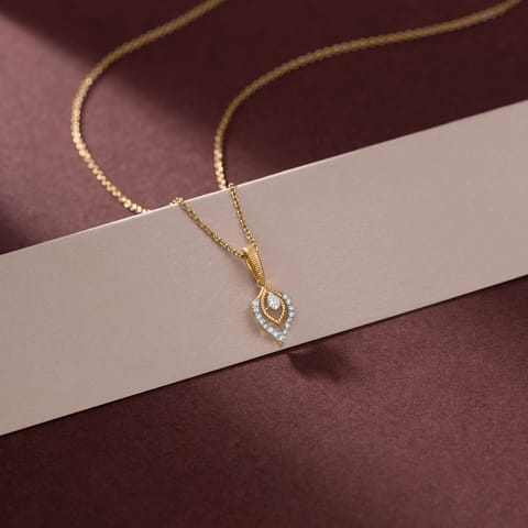 Pear Scallop Diamond Pendant