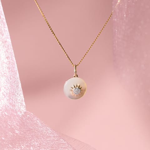 Pearly Sun Gemstone Pendant