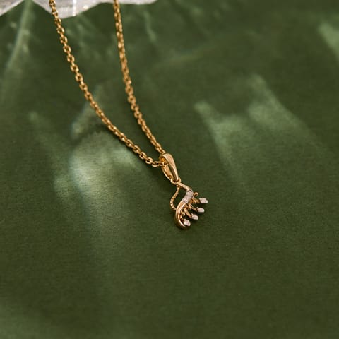 Golden Flare Diamond Pendant