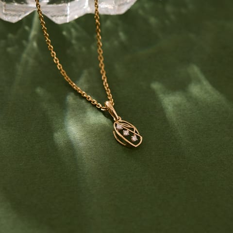 Leaf Frame Diamond Pendant
