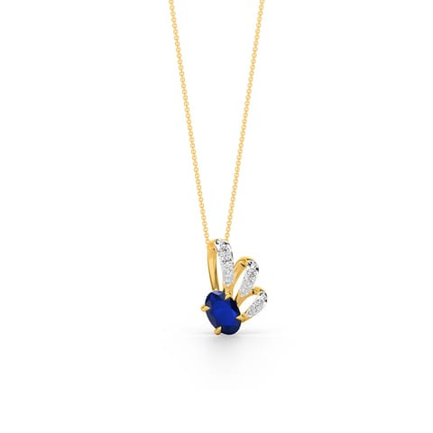 Sapphire Ribbon Gemstone Pendant