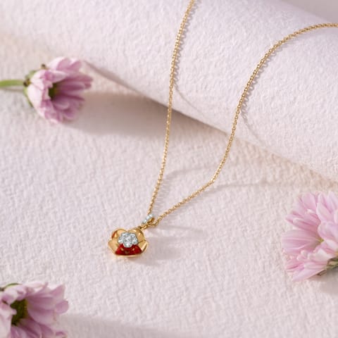 Rose Impression Diamond Pendant