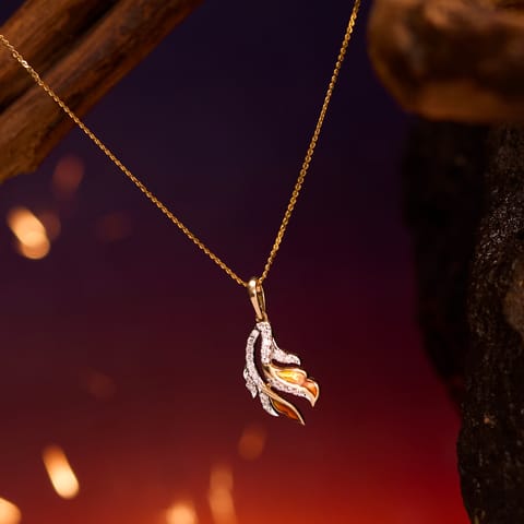 Golden Ember Diamond Pendant