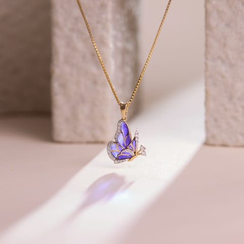 Azure Butterfly Diamond Necklace