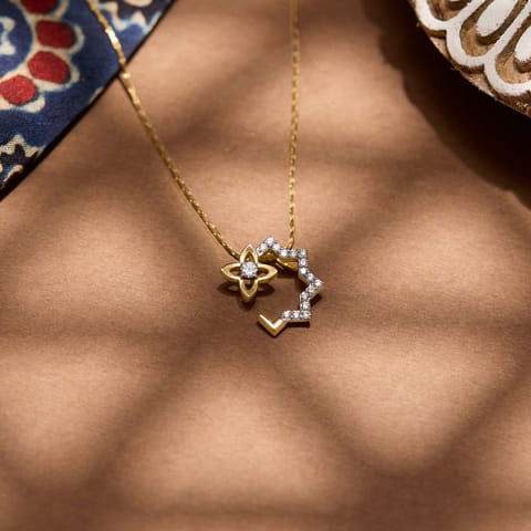 Geometric Weave Diamond Pendant