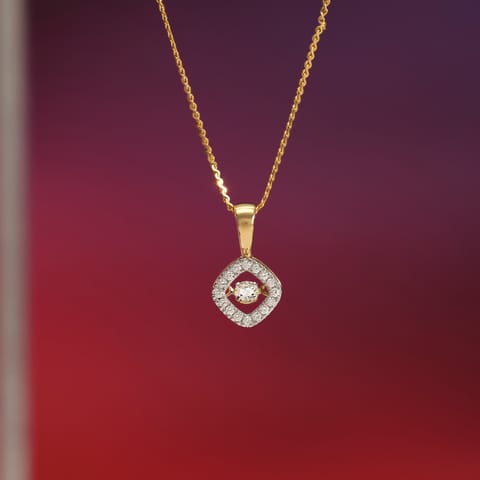 Cubical Dancing Diamond Pendant