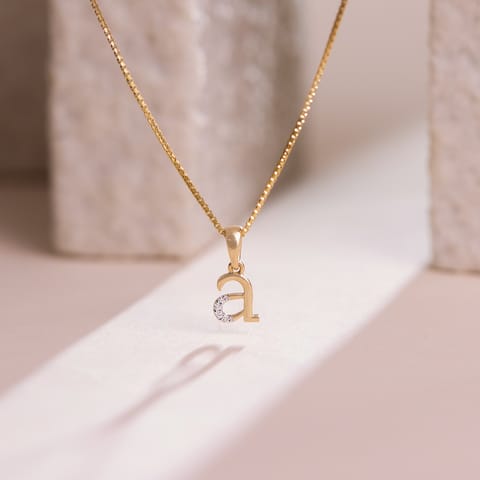 Alphabet A Diamond Pendant