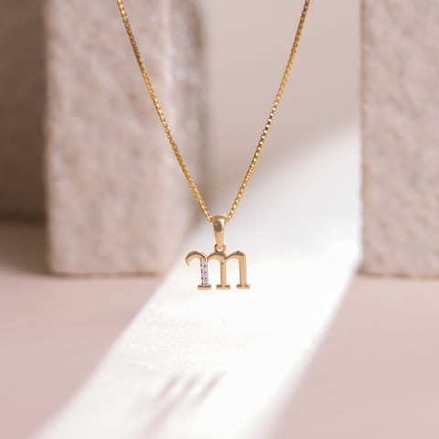 Alphabet M Diamond Pendant Alphabet M Diamond Pendant